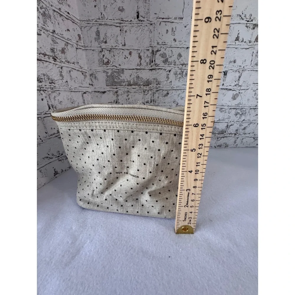 Kate‎ Spade New York Out To Lunch Polka Dot Insulated Lunch Tote Bag Beige Gold